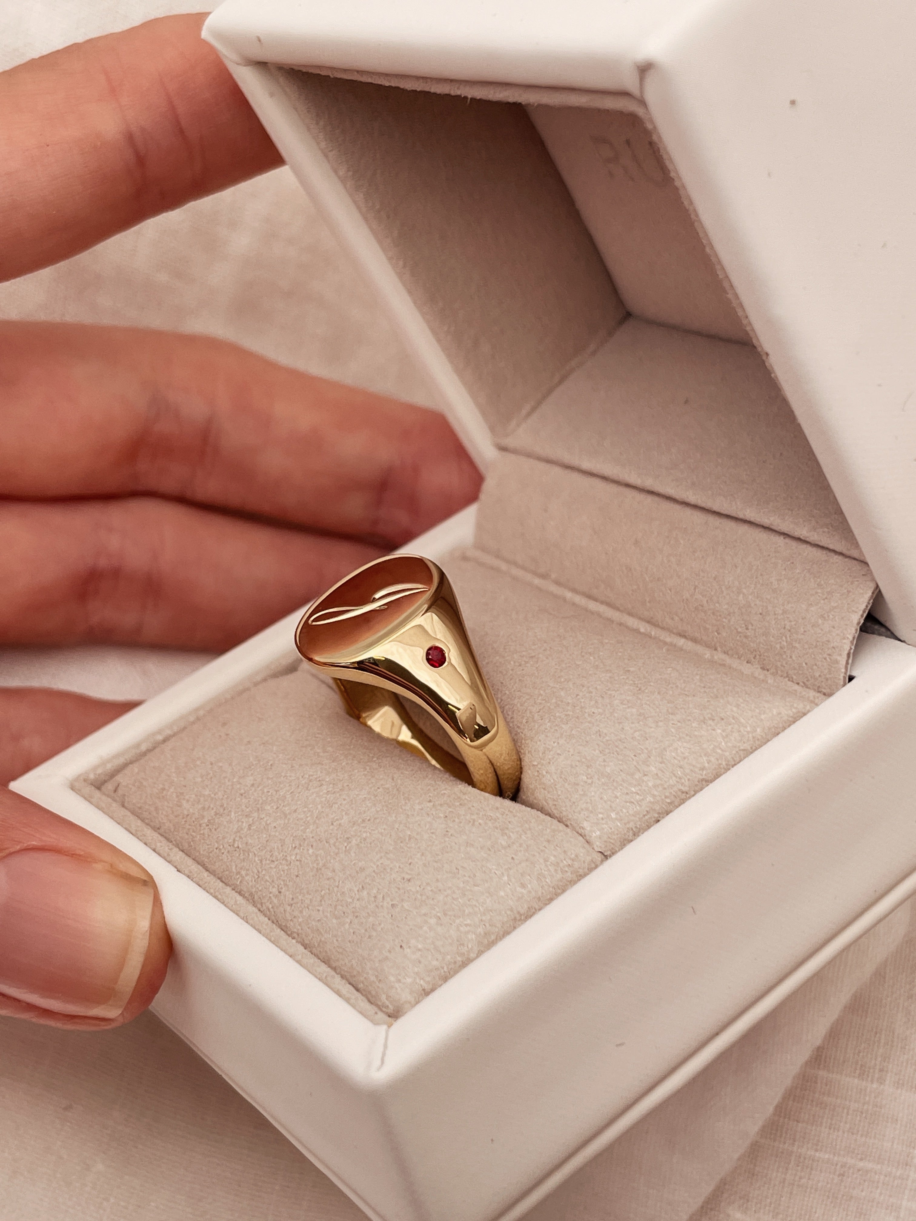 Hand Engraved Classic Signet Large