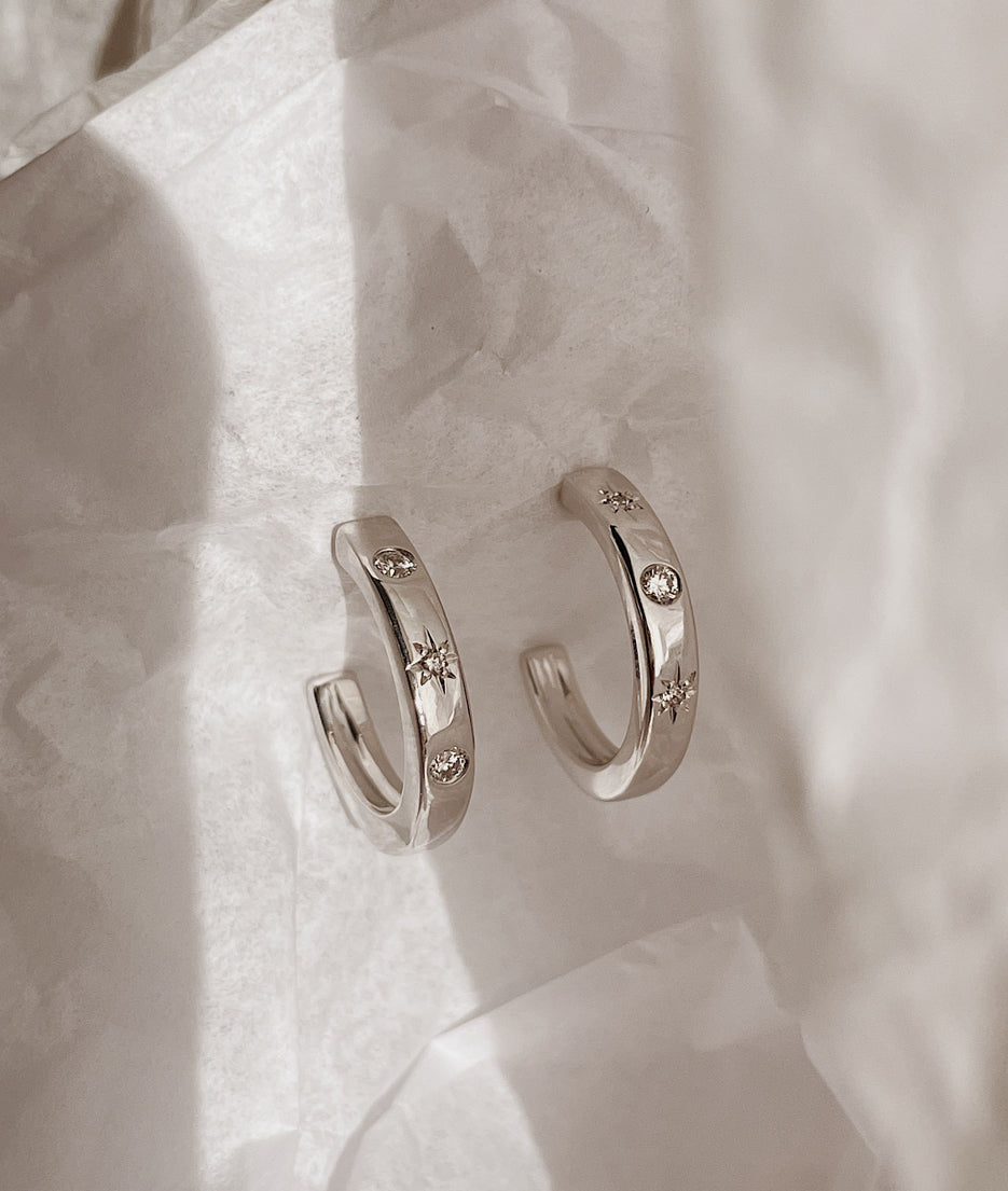 Moon & Stars Hoop Earrings