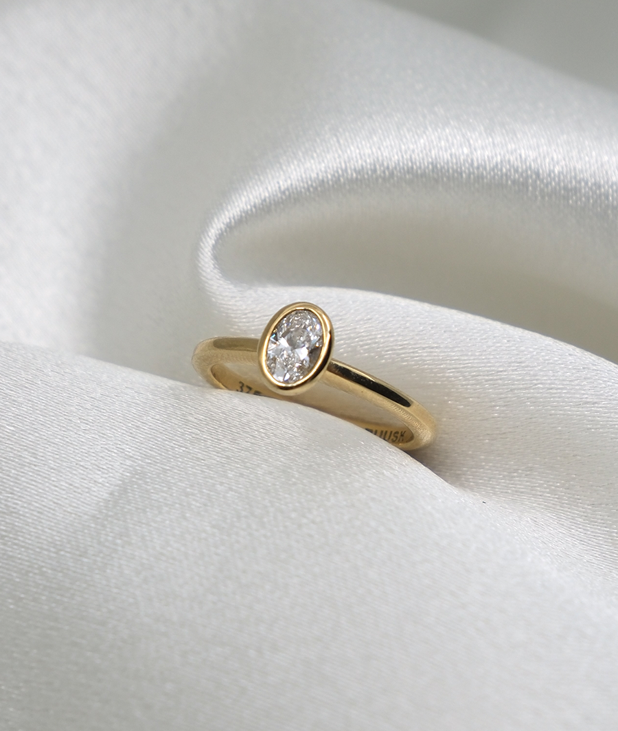 Fine Oval Diamond Solitaire