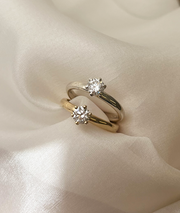 0.5ct Claw-Set Solitaire in white and yellow gold