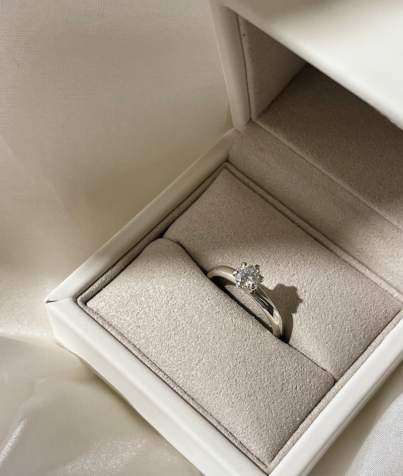 0.5ct Claw-Set Solitaire in white gold, in box