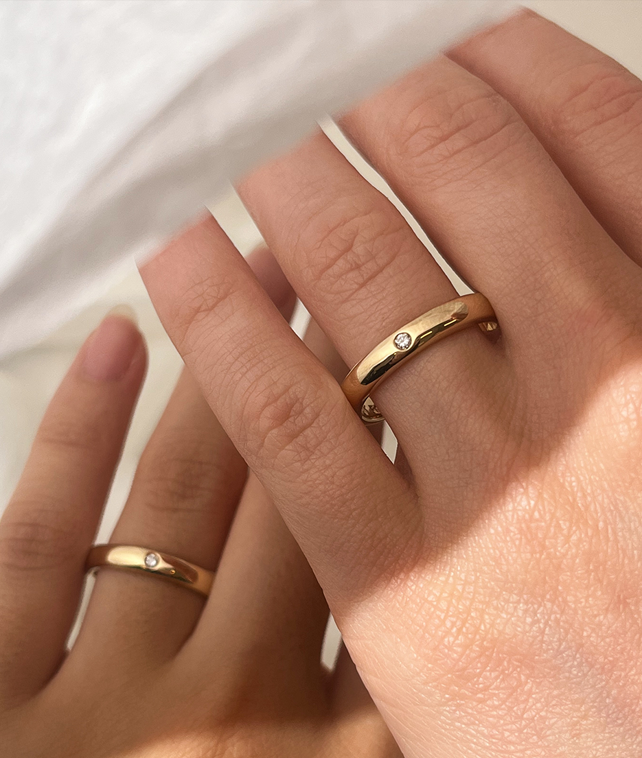 Slightly Rounded Ring Band Men's 3.5mm Rounded Wedding Band | RUUSK Jewellery