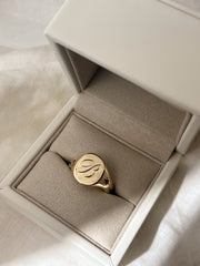 Hand Engraved Classic Signet Large