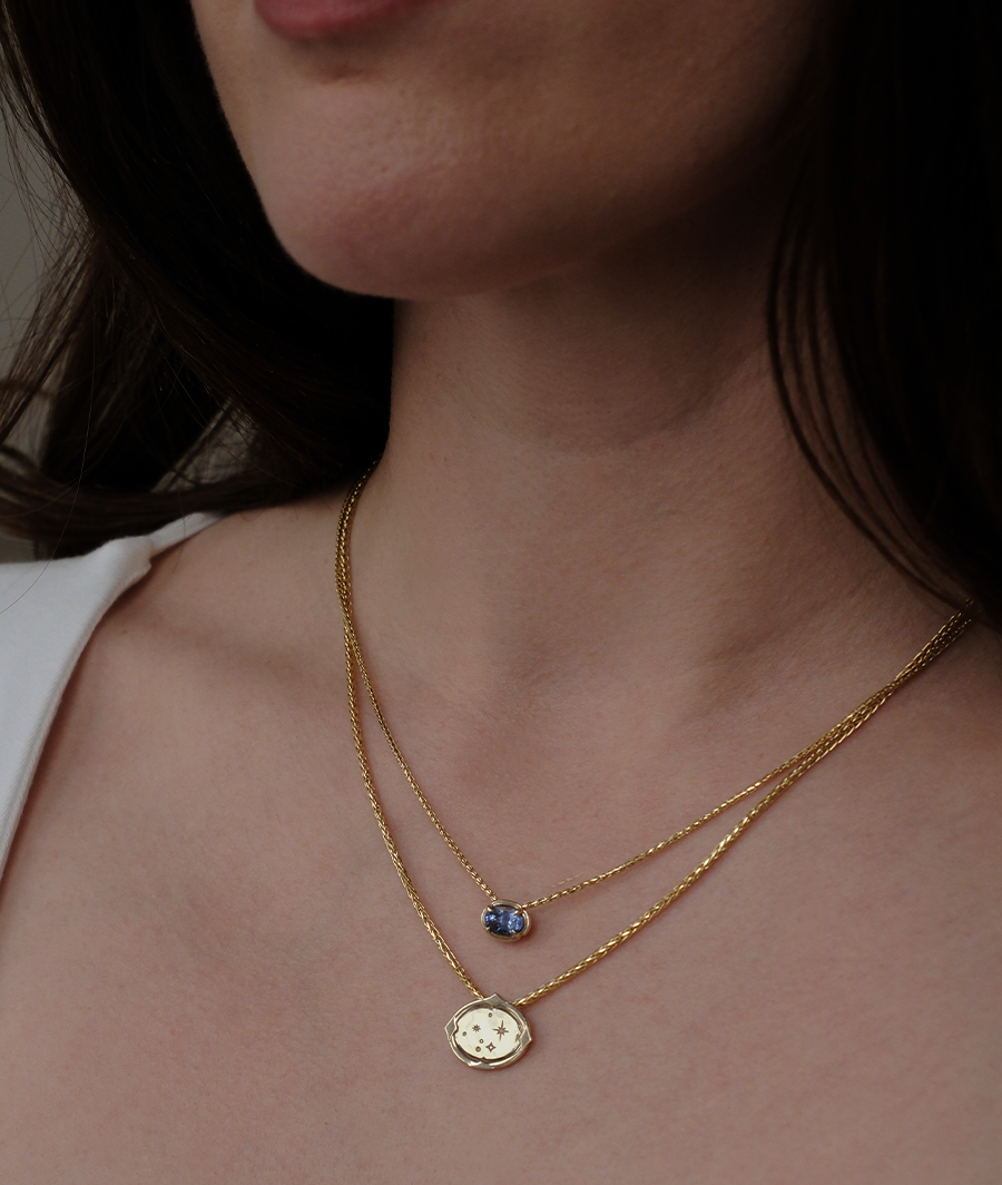 Aurora Oval Slider Necklace