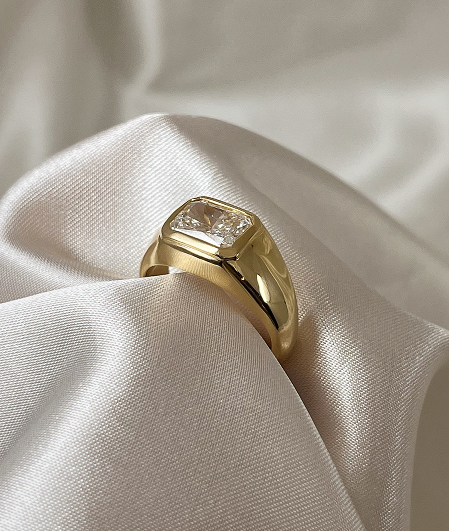 Bezel Set Radiant Diamond Jupiter Ring