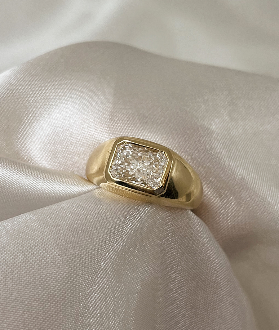 Bezel Set Radiant Diamond Jupiter Ring