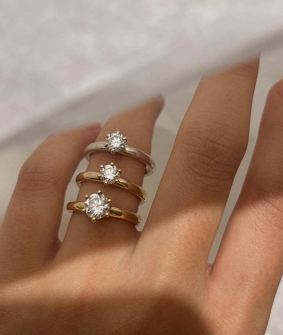 Claw-Set Solitaire Rings Mixed Sizes