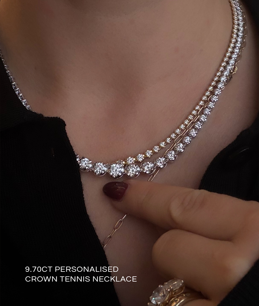 Crown Tennis Necklace