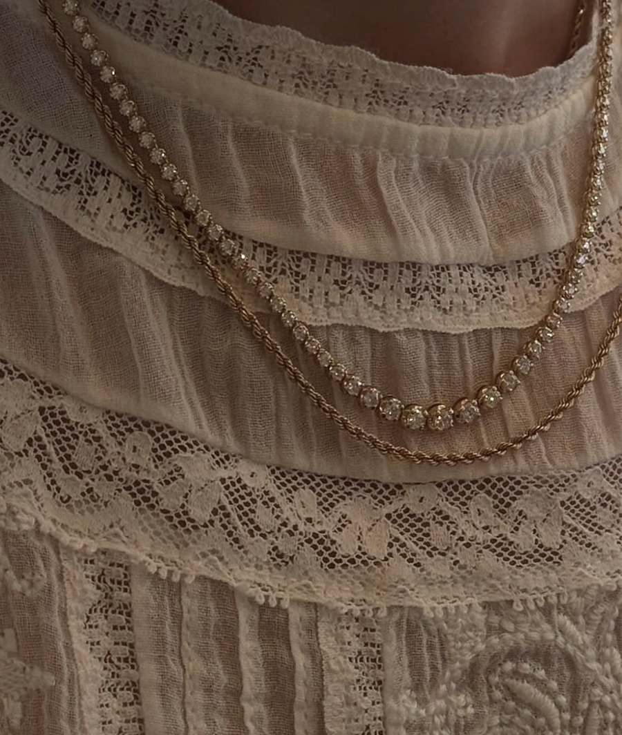 Crown Tennis Necklace