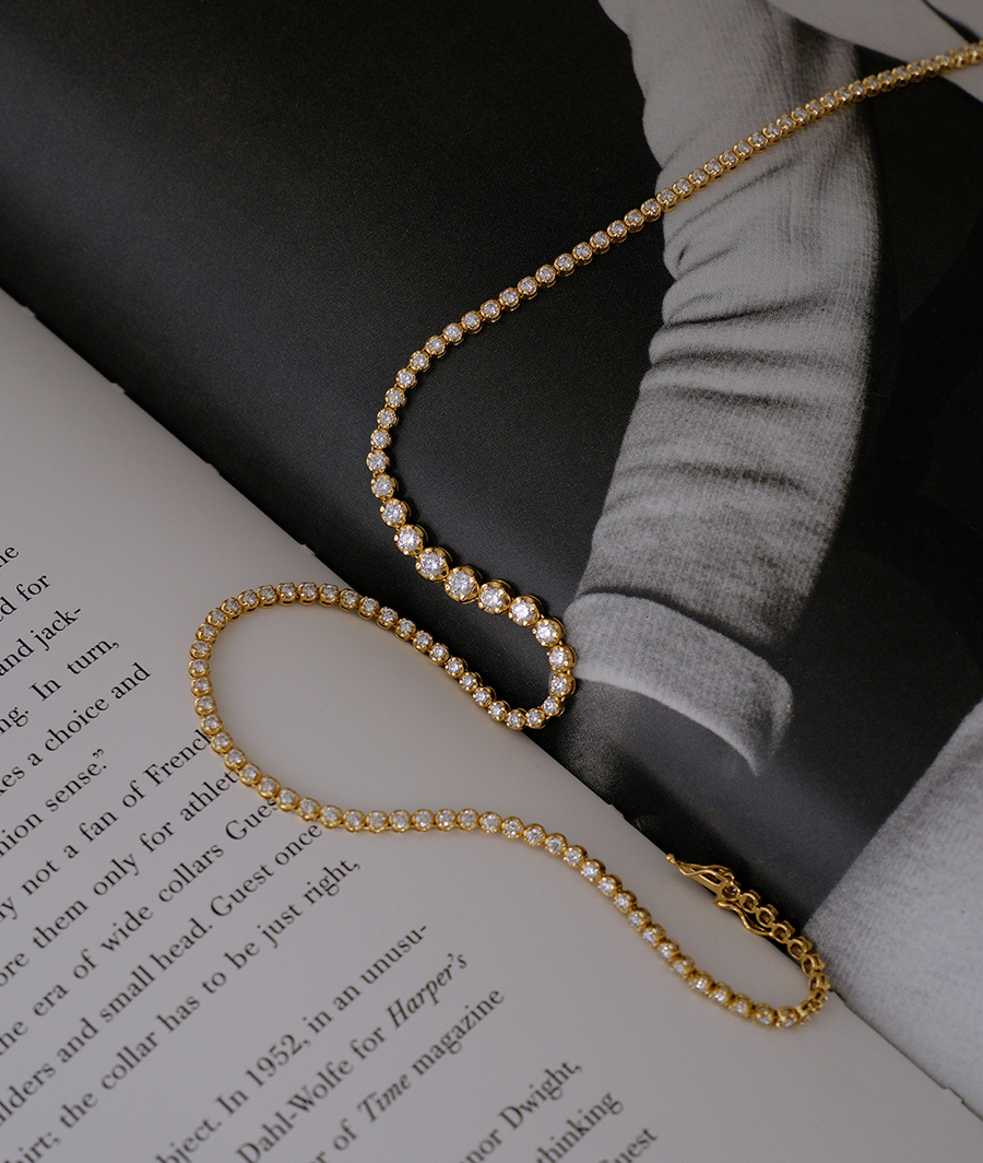 Crown Tennis Necklace