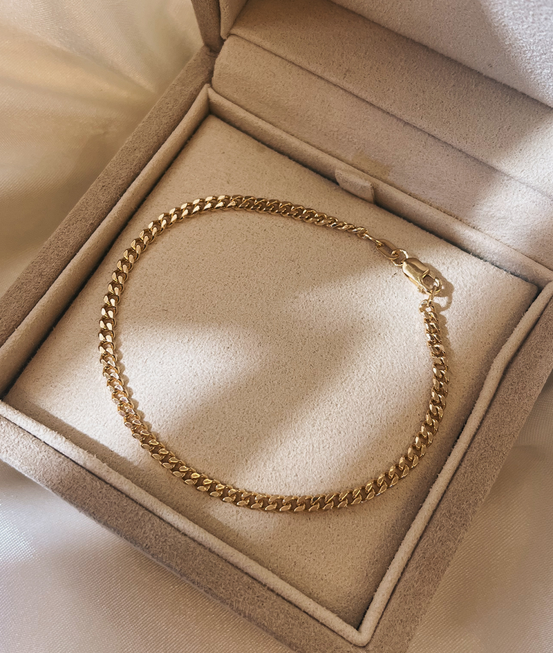 Solid Gold Curb Chain Bracelet