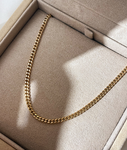 Solid Gold Curb Chain Necklace