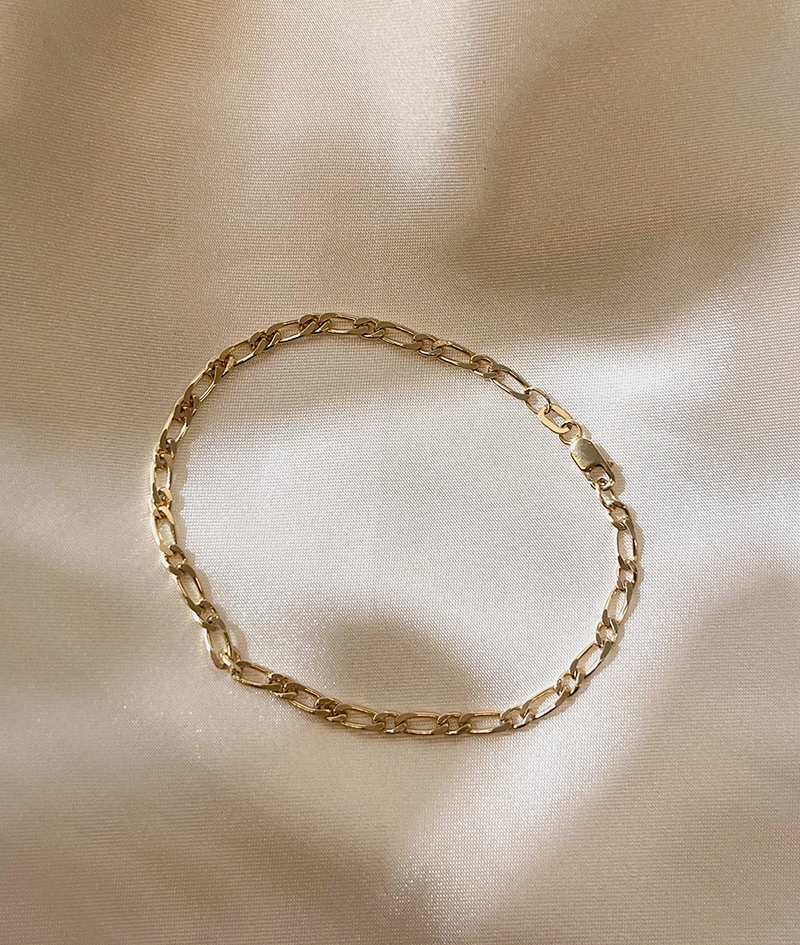 Solid Gold Figaro Chain Bracelet