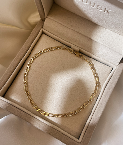 Solid Gold Figaro Chain Bracelet