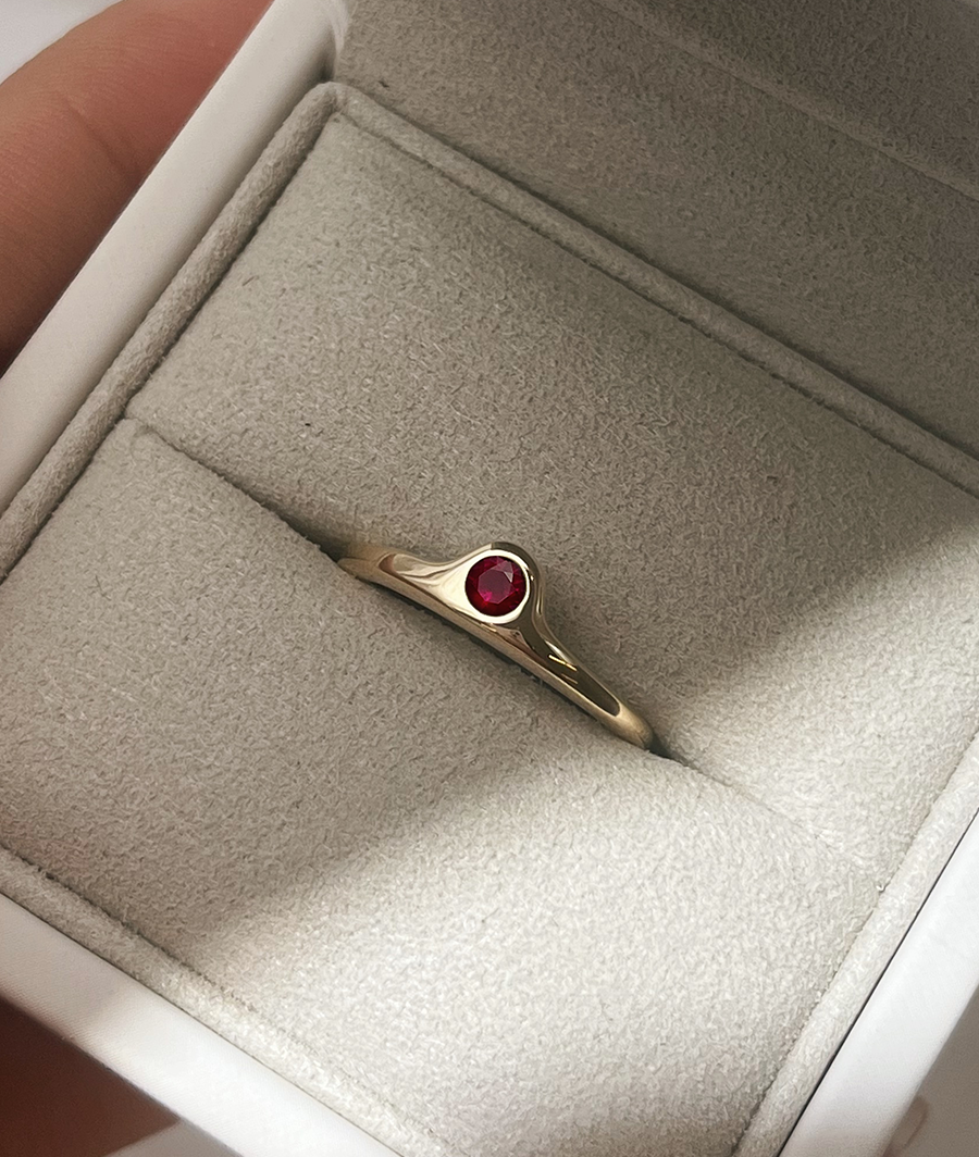 Red Ruby Mini Ruby Mini Luna Engagement Ring | RUUSK Jewellery
