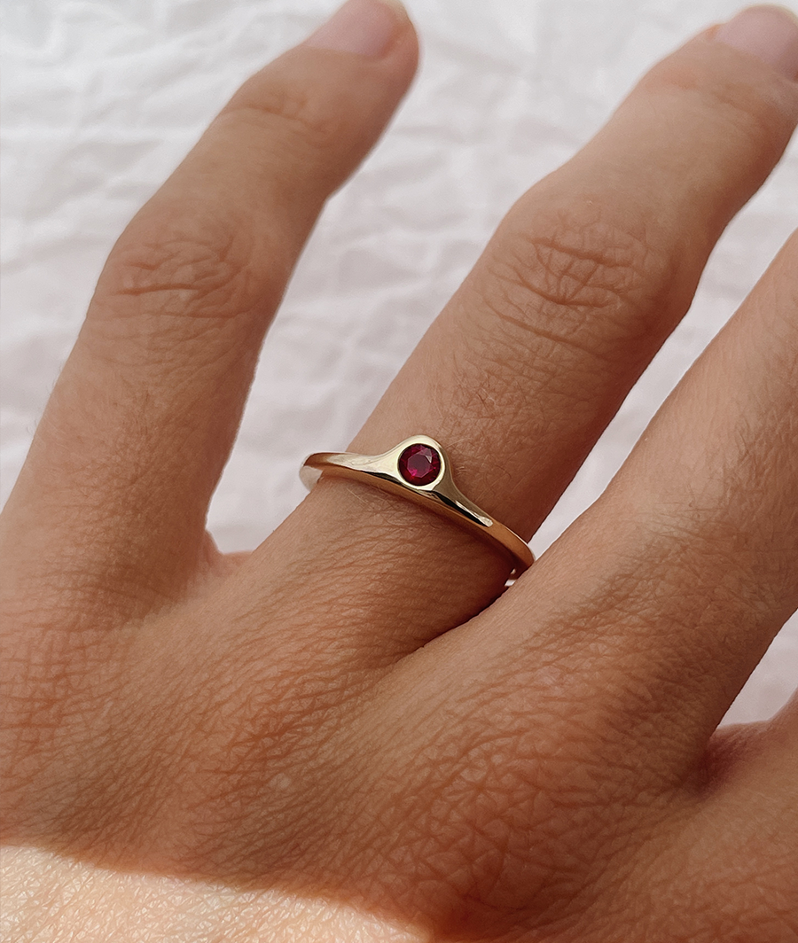 Ruby Mini Luna Ring