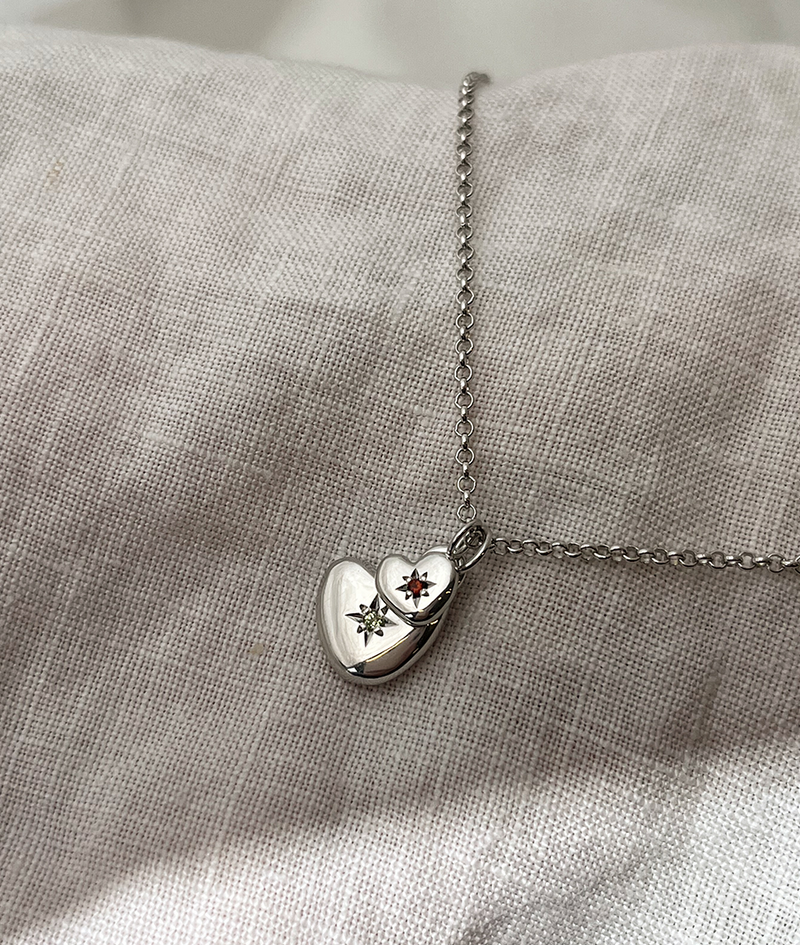 Mama & Baby Heart necklace