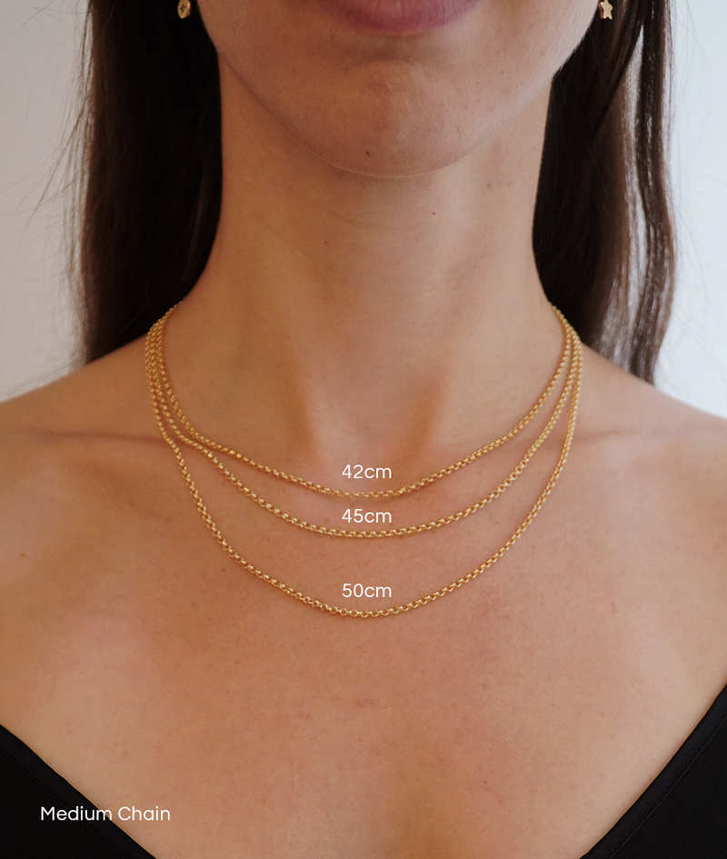 Solid Gold Chain_Medium Chain_Chain Length Comparison