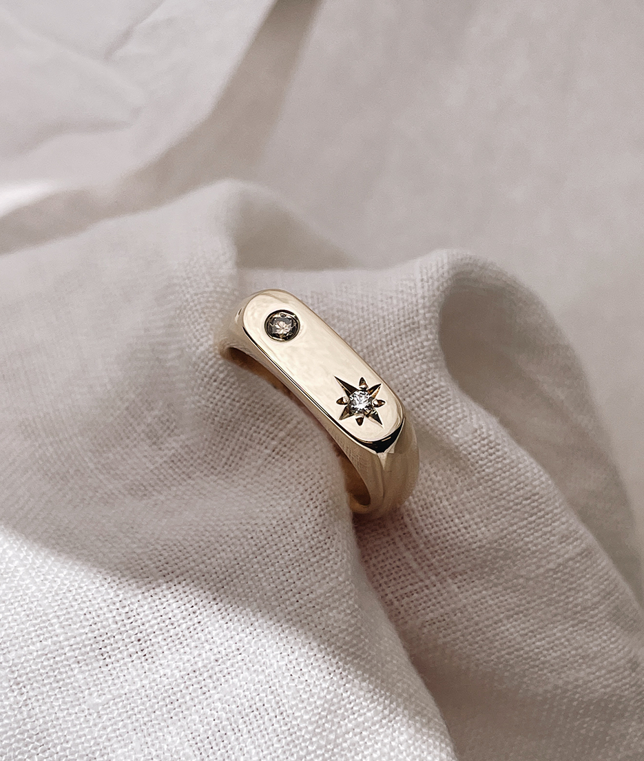 Moon & Star Long Signet