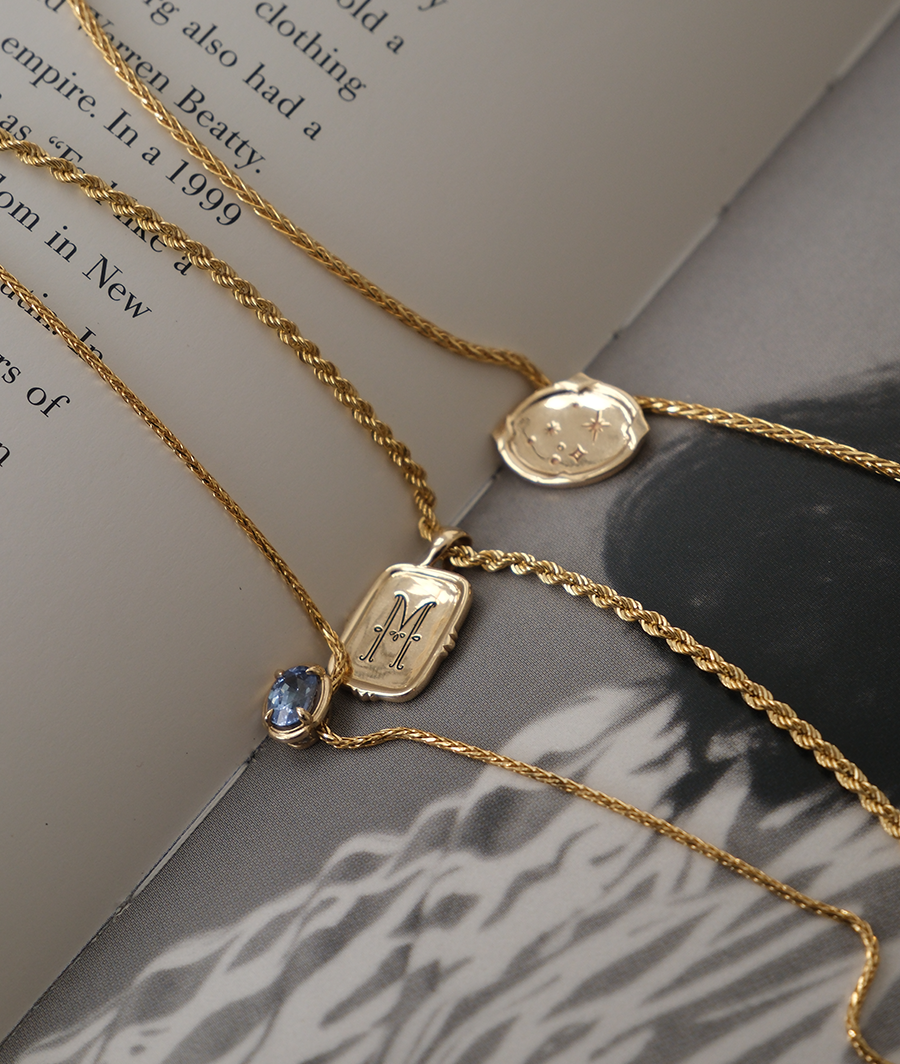 Frame Pendant with Initial | No Chain
