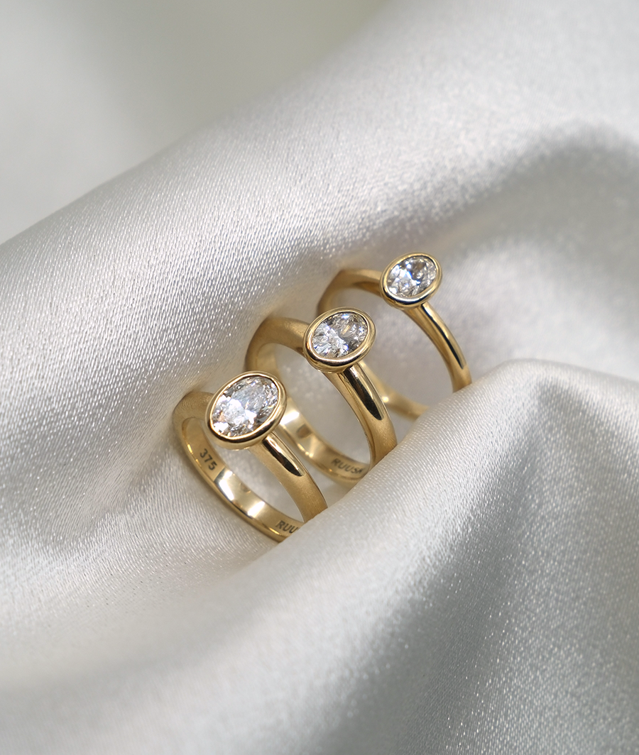 Fine Oval Diamond Solitaire