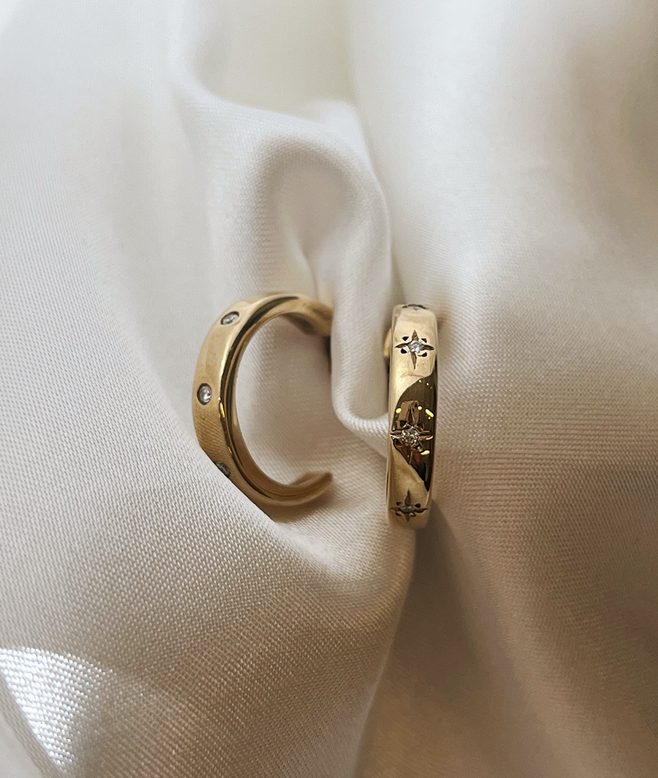 READYMADE Moon & Stars Hoop Earrings
