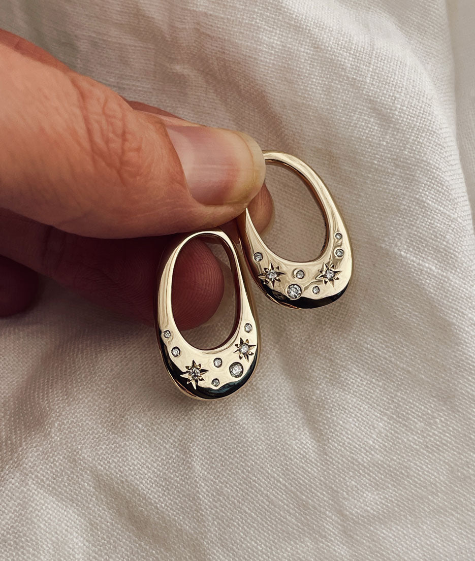 Cosmos Large Organic Earrings