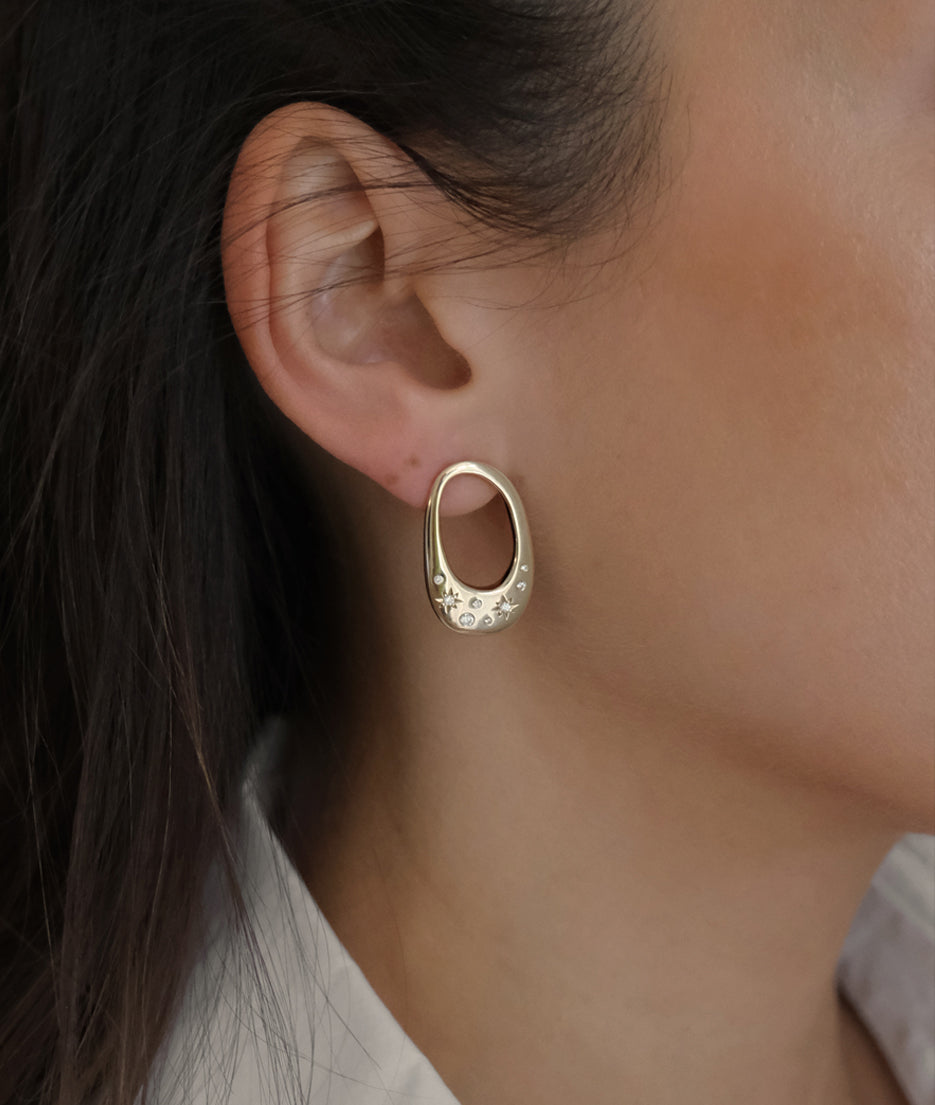 Cosmos Large Organic Earrings