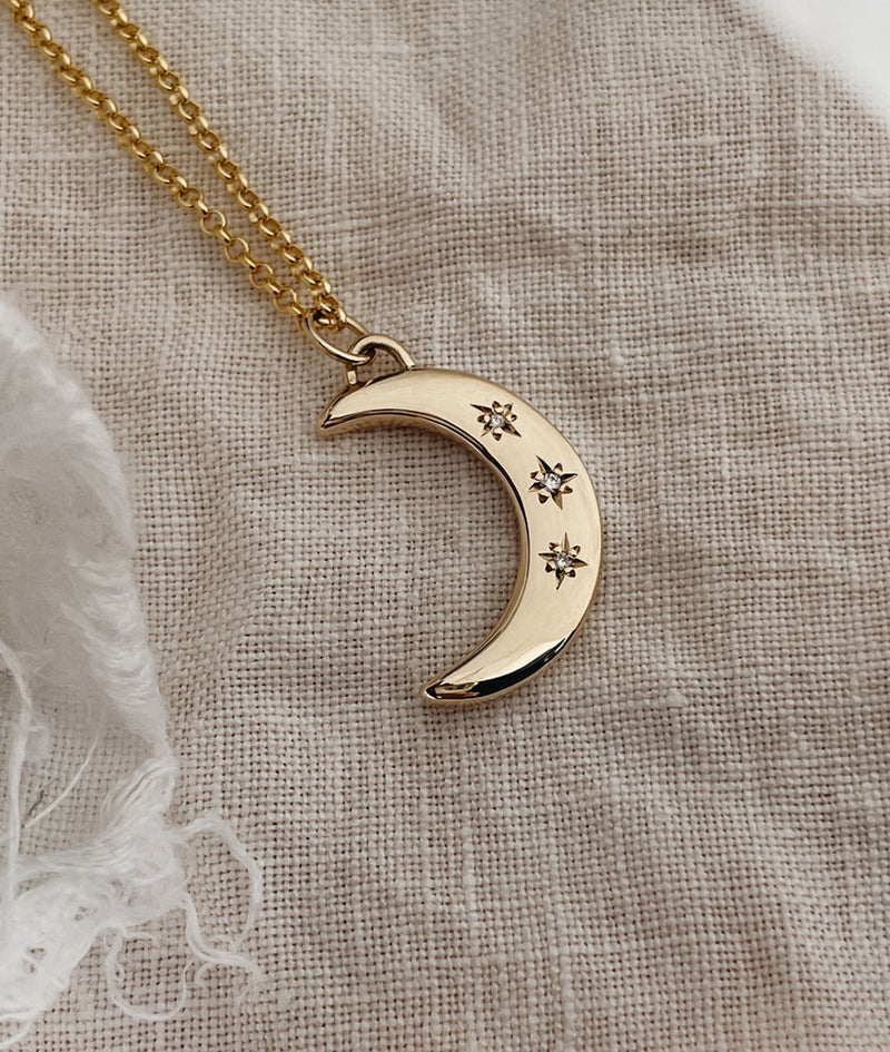 Crescent Moon & Stars necklace