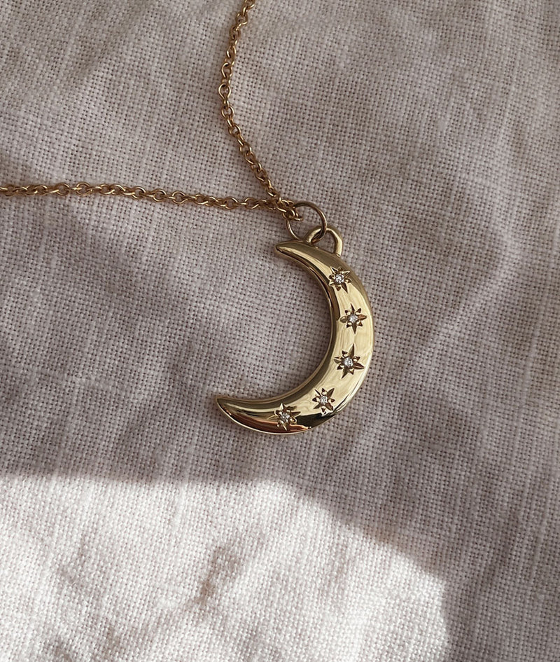 Crescent Moon & Stars Pendant (without chain)