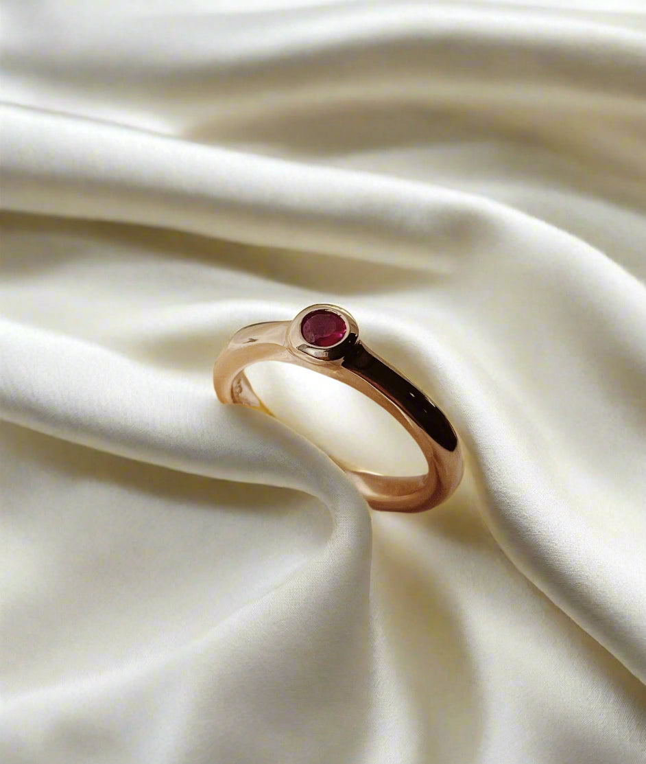Ruby Mini Solitaire ring