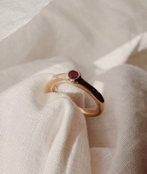 Ruby Mini Solitaire ring