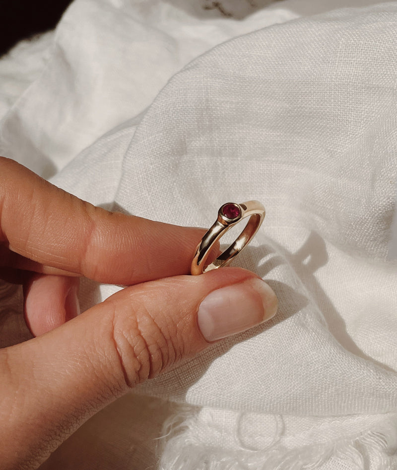 Ruby Mini Solitaire ring