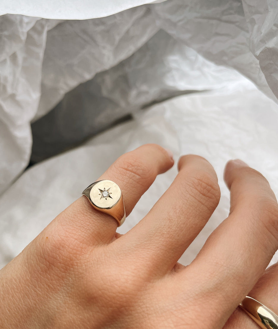 2.5mm Star-set Small Signet