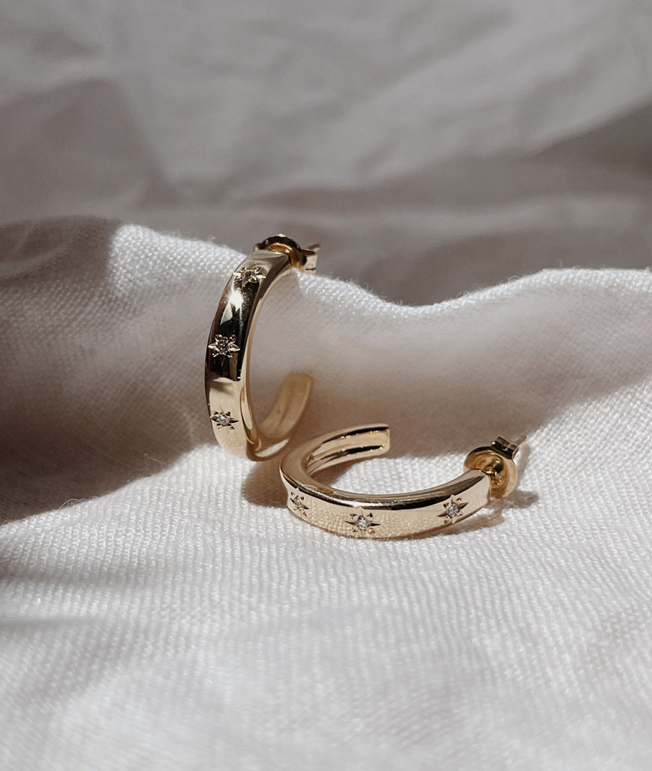 Moon & Stars Hoop Earrings