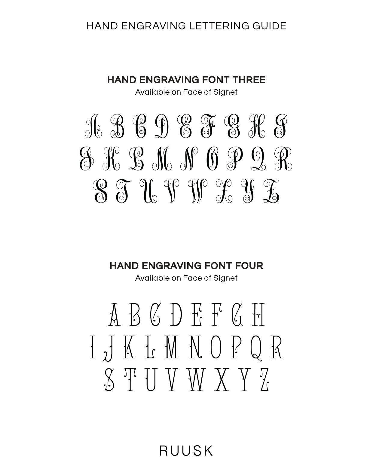 Hand engraving fee (Initials, up to 3 letters) – RUUSK