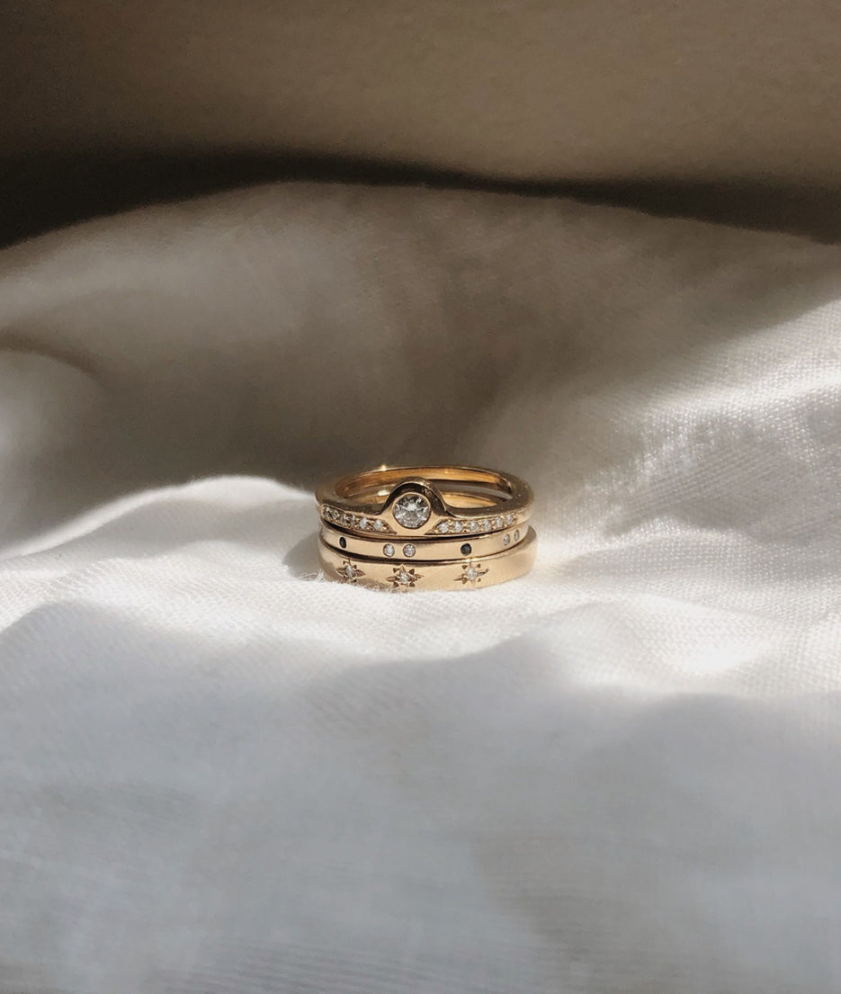 Starry Thin Square ring