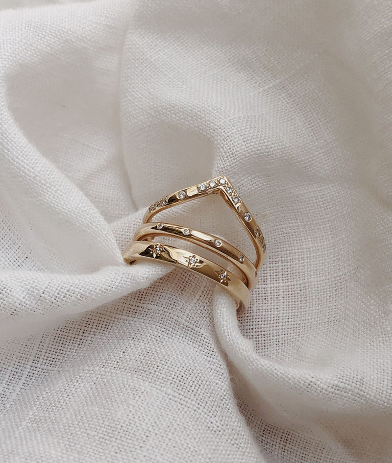 Starry Thin Square ring