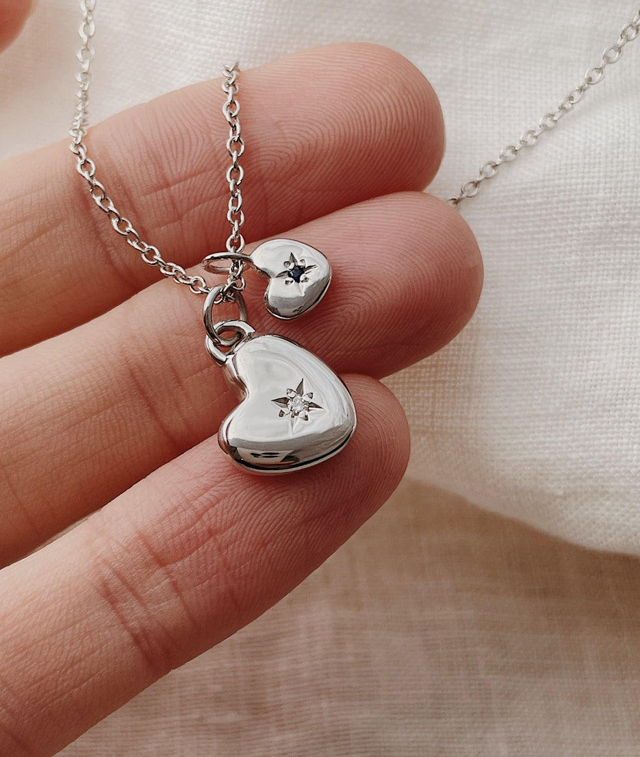 Mama & Baby Heart necklace