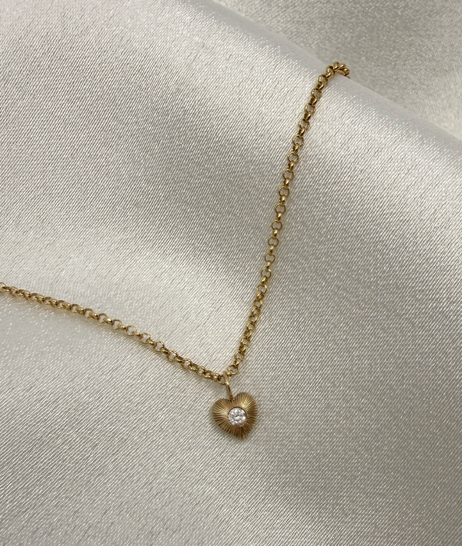 READYMADE Tiny Heart Talisman Diamond Necklace