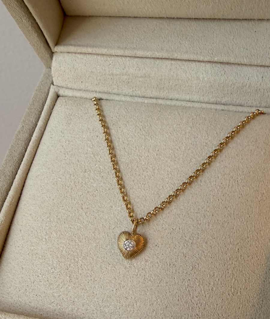 READYMADE Tiny Heart Talisman Diamond Necklace