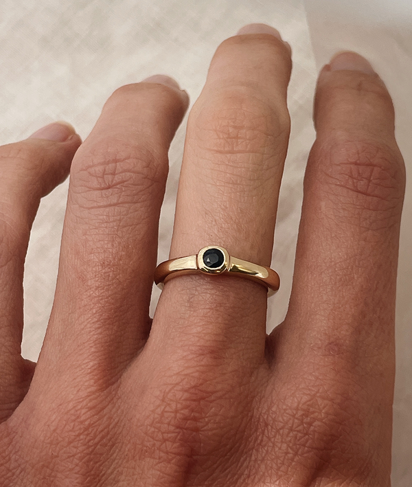 Sapphire Mini Solitaire ring