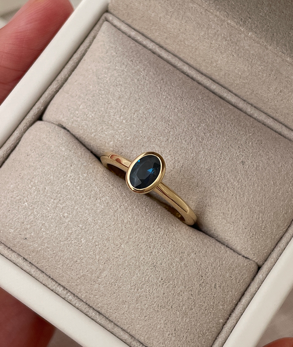 Oval Sapphire Fine Solitaire