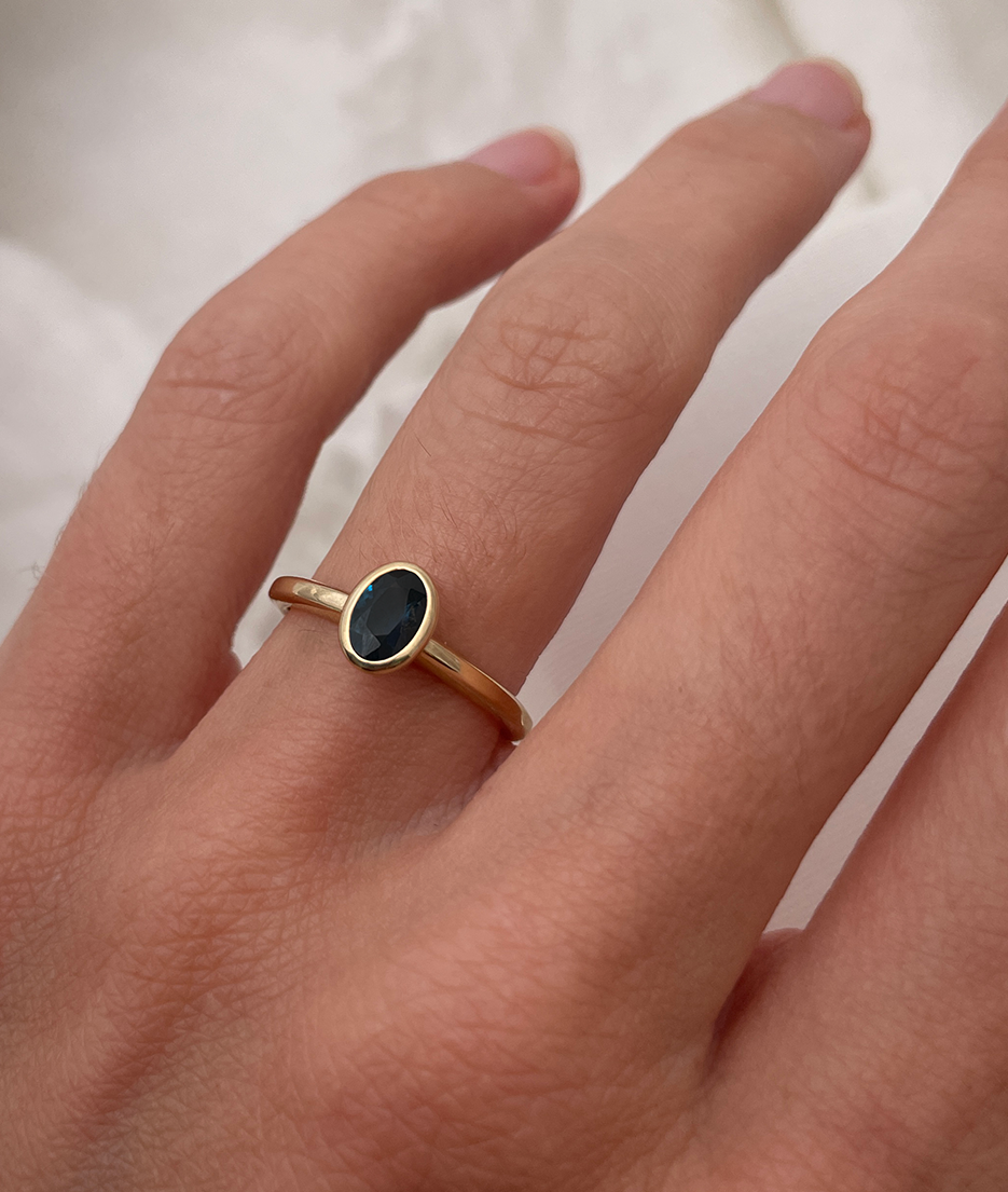Oval Sapphire Fine Solitaire