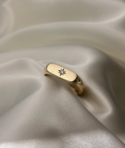 Men's Star-set Long Signet