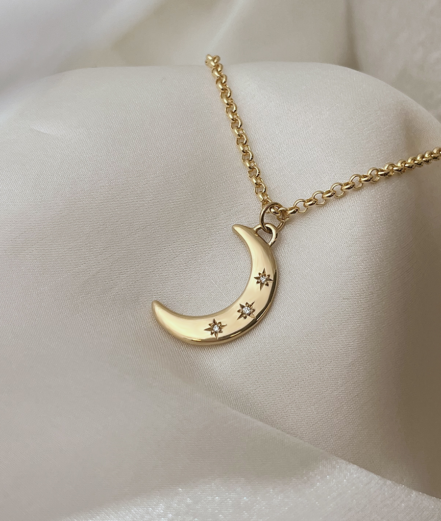 Crescent Moon & Stars necklace