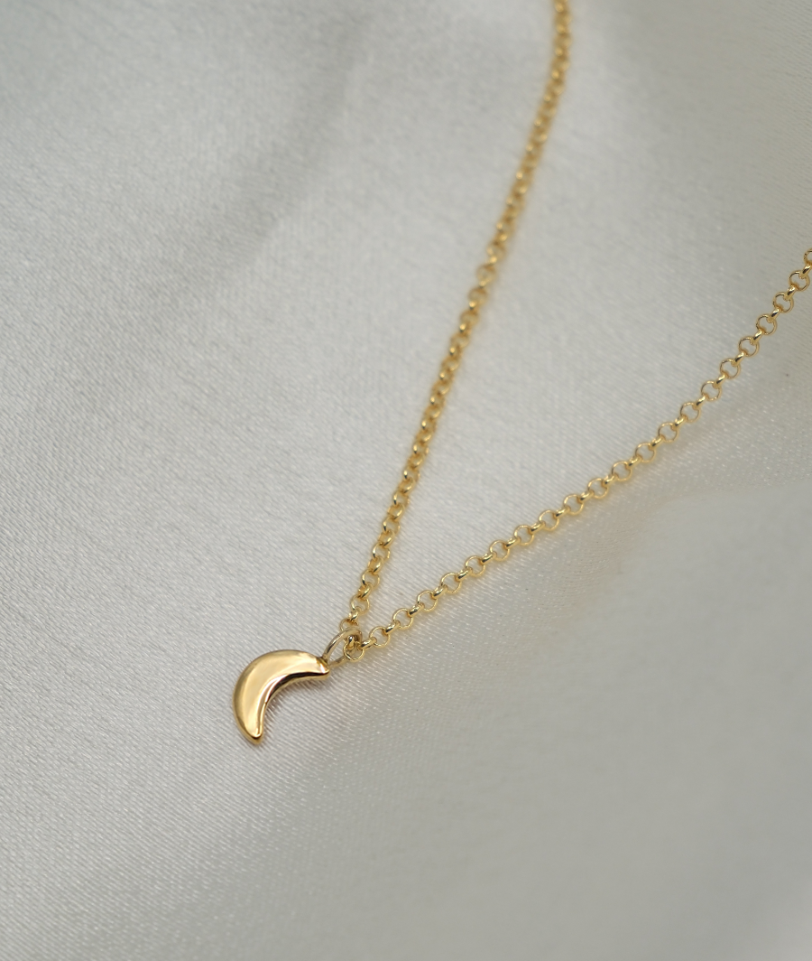Tiny Moon Charm necklace