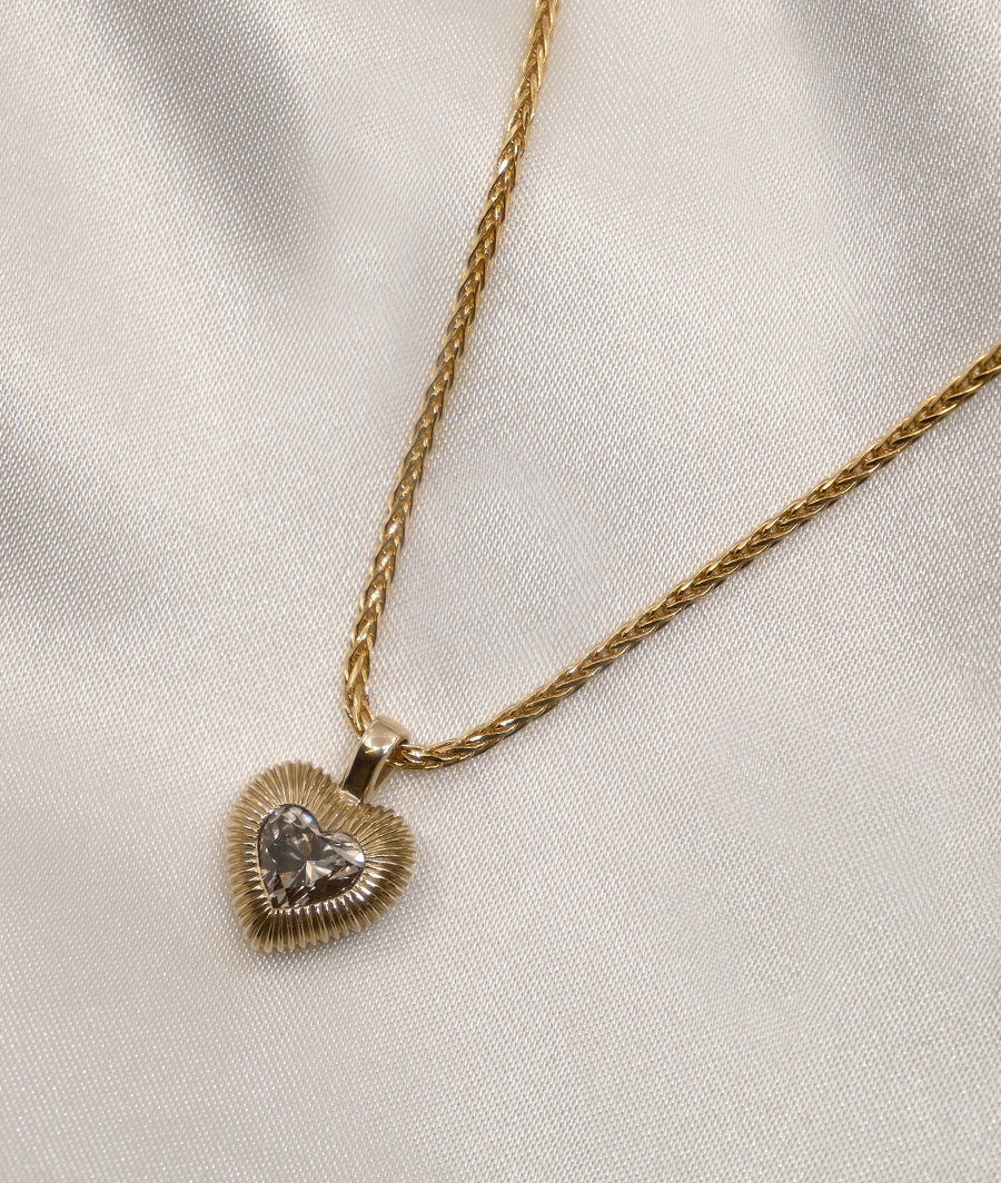 Talisman Large Heart Necklace with Stone