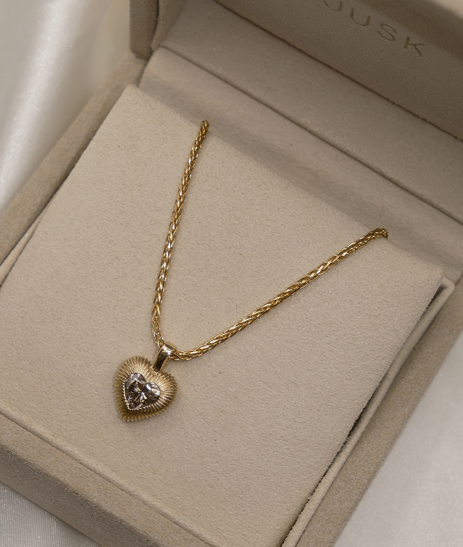 Talisman Large Heart Necklace with Stone