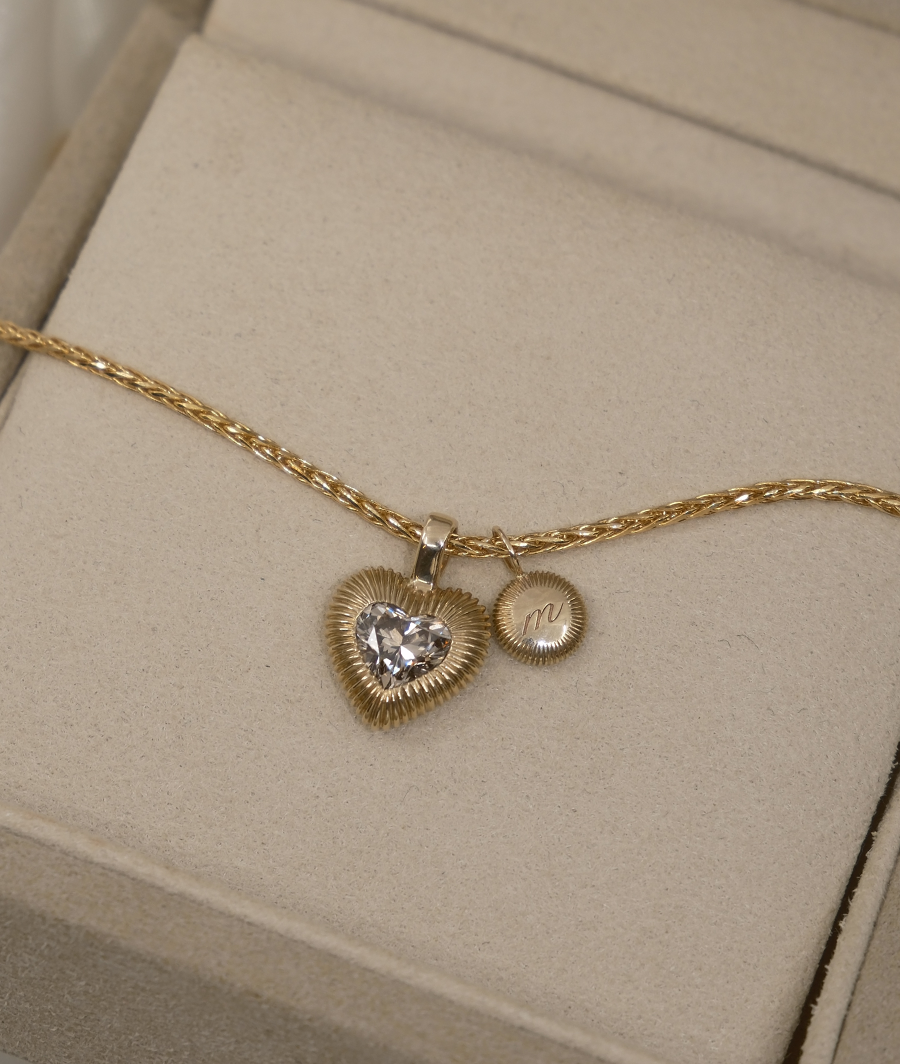 Talisman Large Heart Necklace with Stone